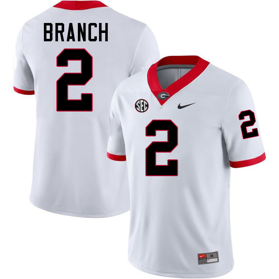 #2 Zion Branch UGA Jersey,University Of Georgia Bulldogs Football Jersey,Uniforms,Gears-White #2 Zion Branch UGA Jersey,University Of Georgia Bulldogs Football Jersey,Uniforms,Gears-White